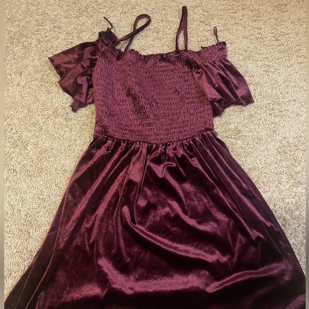 Aeropostale Maroon Velvet Mini Dress